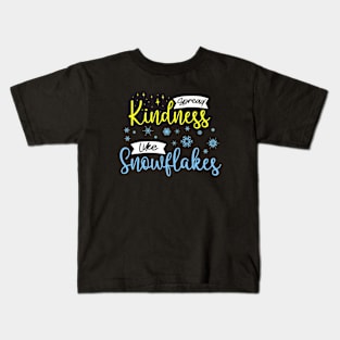 Spread Kindness Like Snowflakes - Inspirational Winter Design Kids T-Shirt